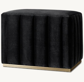 Rex Channel-Tufted Rectangular Stool - Metal Base65107079063937122