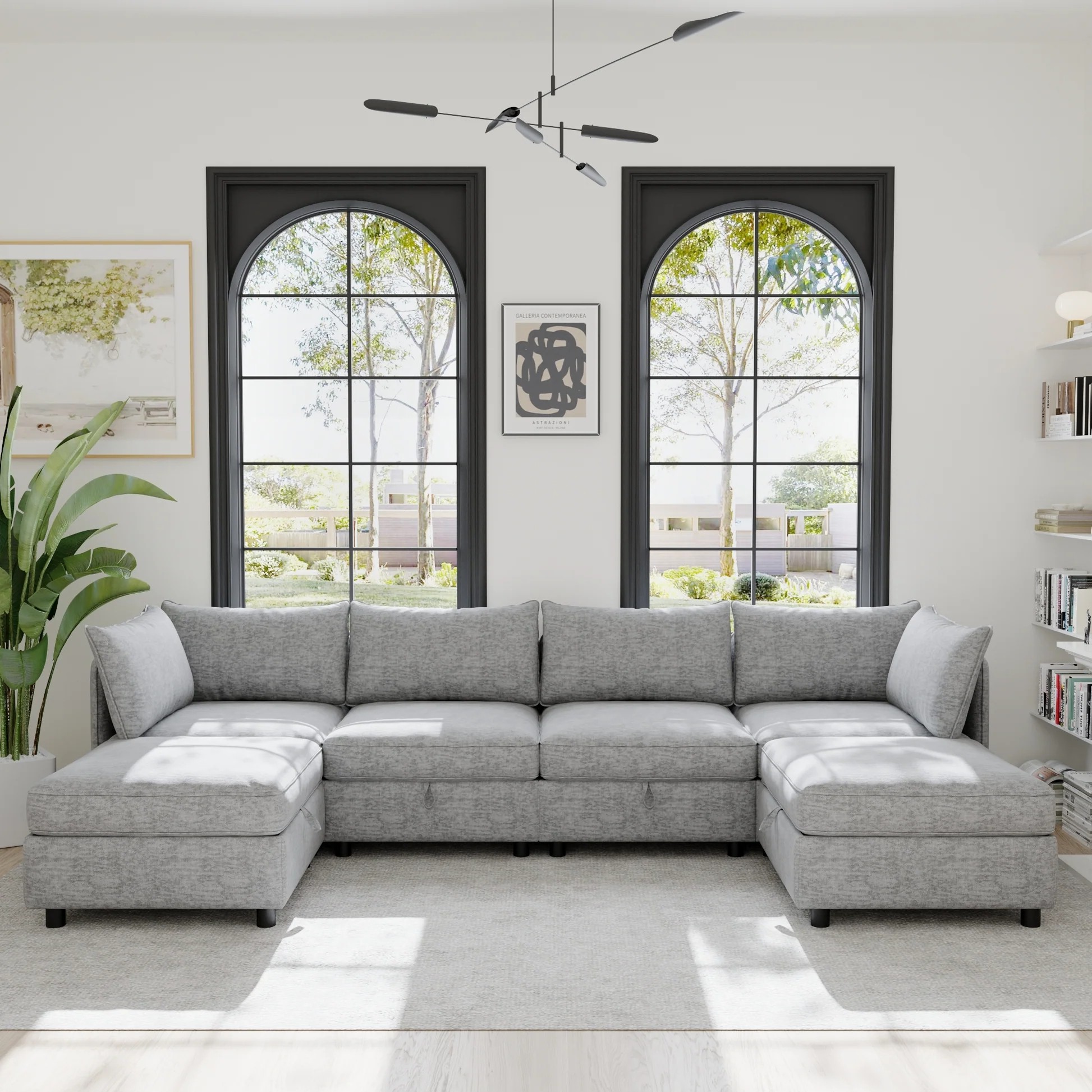 Sofá Seccional Modular, Asiento de Sofá Convertible con Almacenamiento, Juego de Sofá Seccional para Dormir, Combinaciones Modulares Flexibles de Tela para Sala de Estar W680S0002963888670548609120