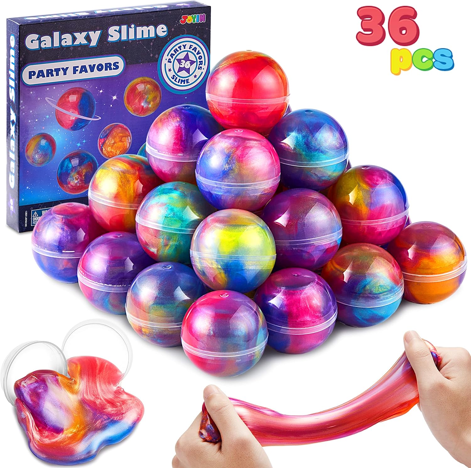 JOYIN Favoritos para fiestas de slime, 36 unidades de bolas elásticas de slime galáctico63700373101571120