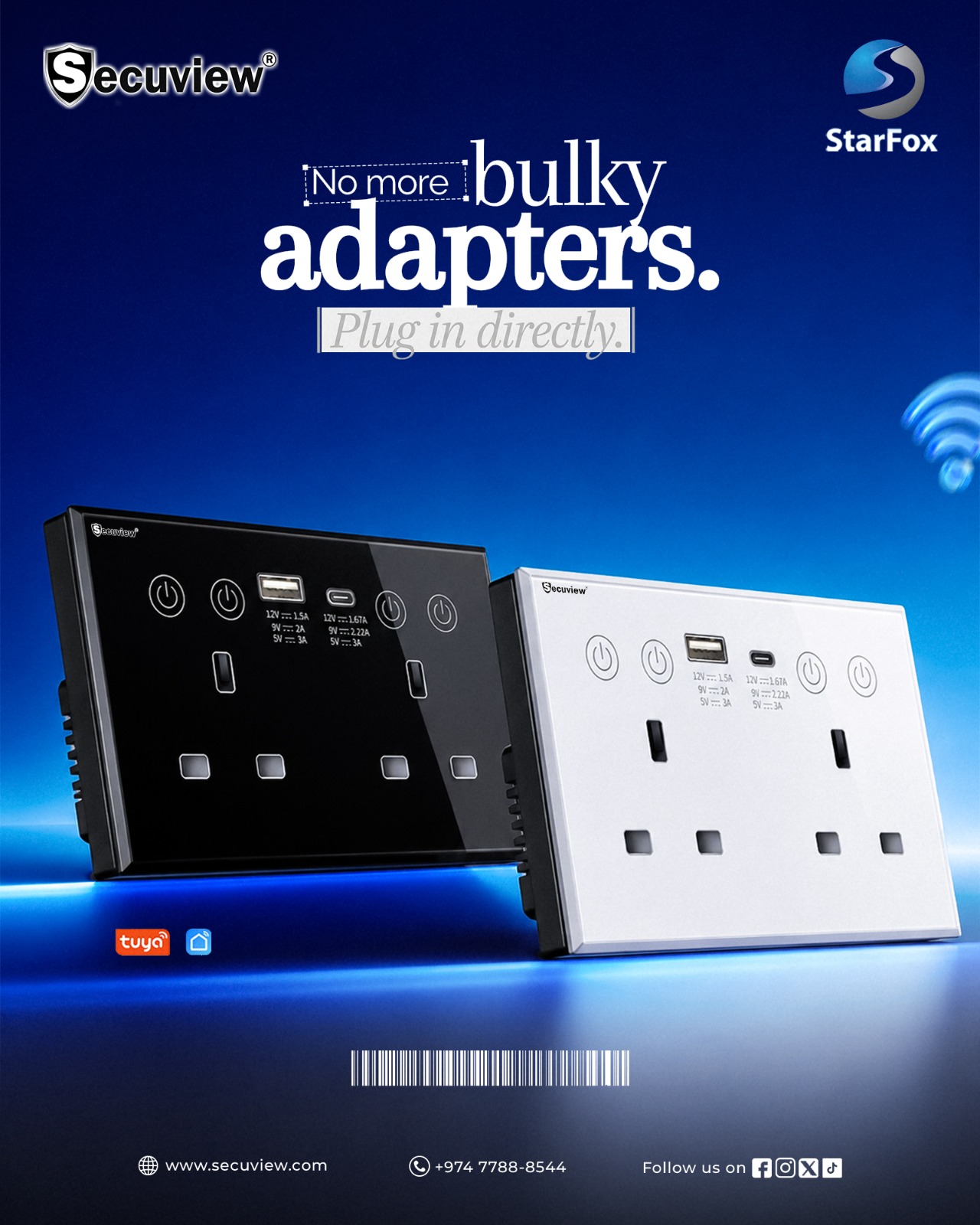 Secuview Smart Plug Socket Dual USB Type-C For Sale
