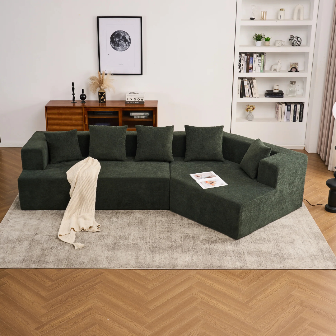 Sofá de espuma viscoelástica, sin instalación y fácil de transportar, sofá moderno con asiento profundo y tela chenilla, sillón para sala de estar, dormitorio, apartamento, oficina en casa W2363S0007363876461364355120