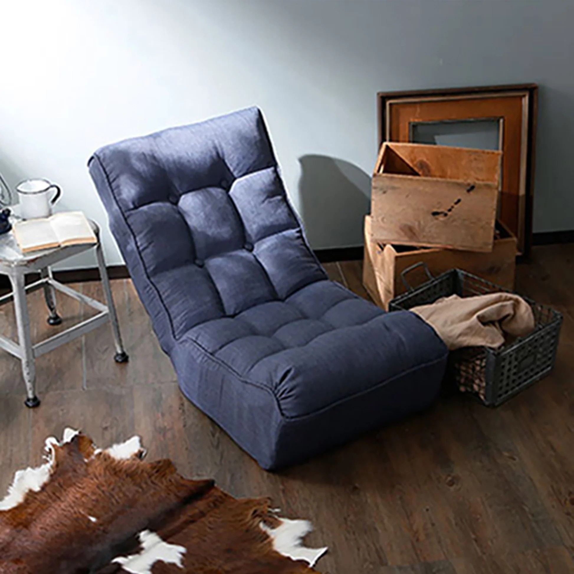 Single sofa reclining chair Japanese chair lazy sofa tatami balcony reclining chair leisure sofa adjustable chair W2441779463921207558658120