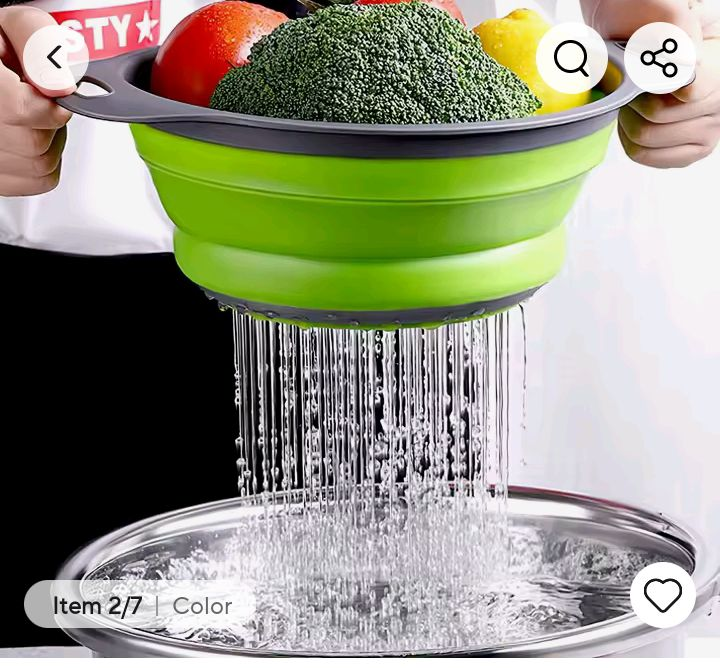 Walfos Silicone Folding Drain BasketFruit & Vegetable Washing Basket | 63478963141891121