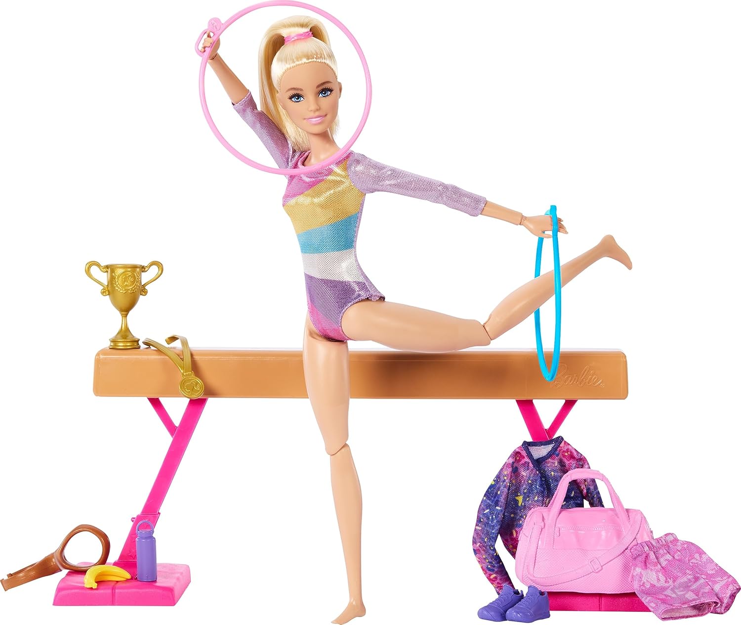 Barbie Careers Playset Gymnastics Set with Blonde Gymnast Fashion Doll Balance Beam (Open Box)63679041170561120