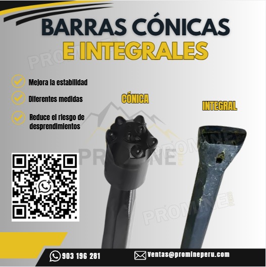 Ofrecemos Barras Cónicas e Integrales para Minería