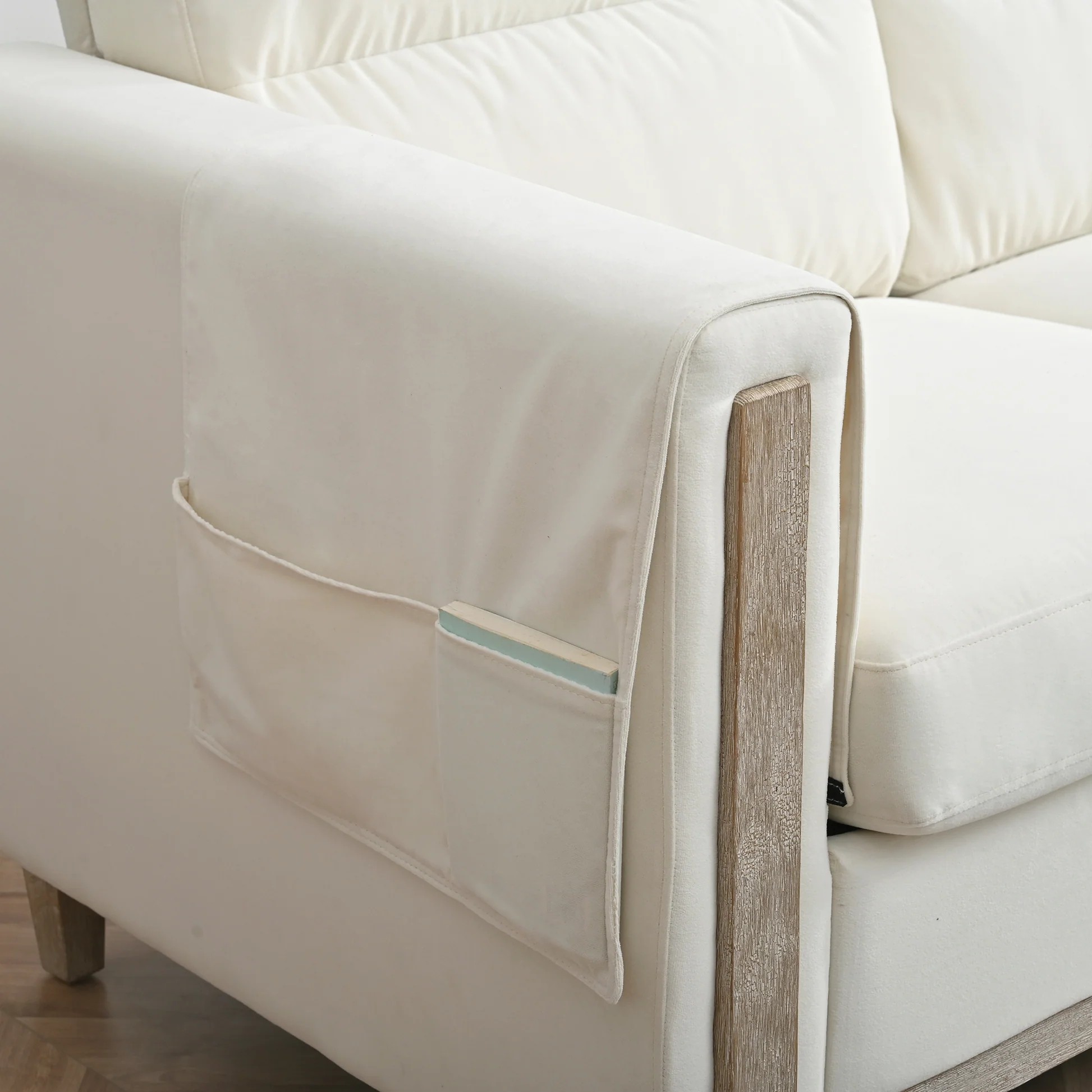 Comfortable Solid Wood Three-Seater Sofa - Soft Cushions, Durable and Long-lasting,79.5' Sofa Couch for Living Room W68010602463887533086337122