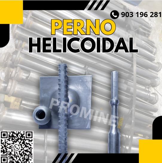Servicio de suministro de pernos helicoidales para sostenimiento minero