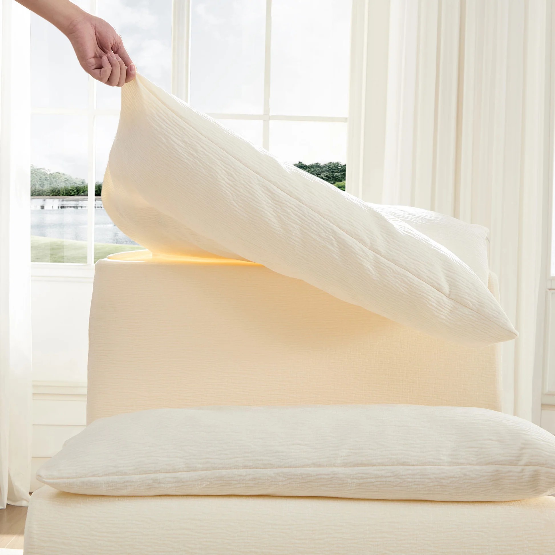 Single Chair Sofa Lounge Chair With Backrest Fully Compressed Sofa Suitable For Living Room, Bedroom, Polyester,ORANGE, WHITE W876P23643163921073627266122
