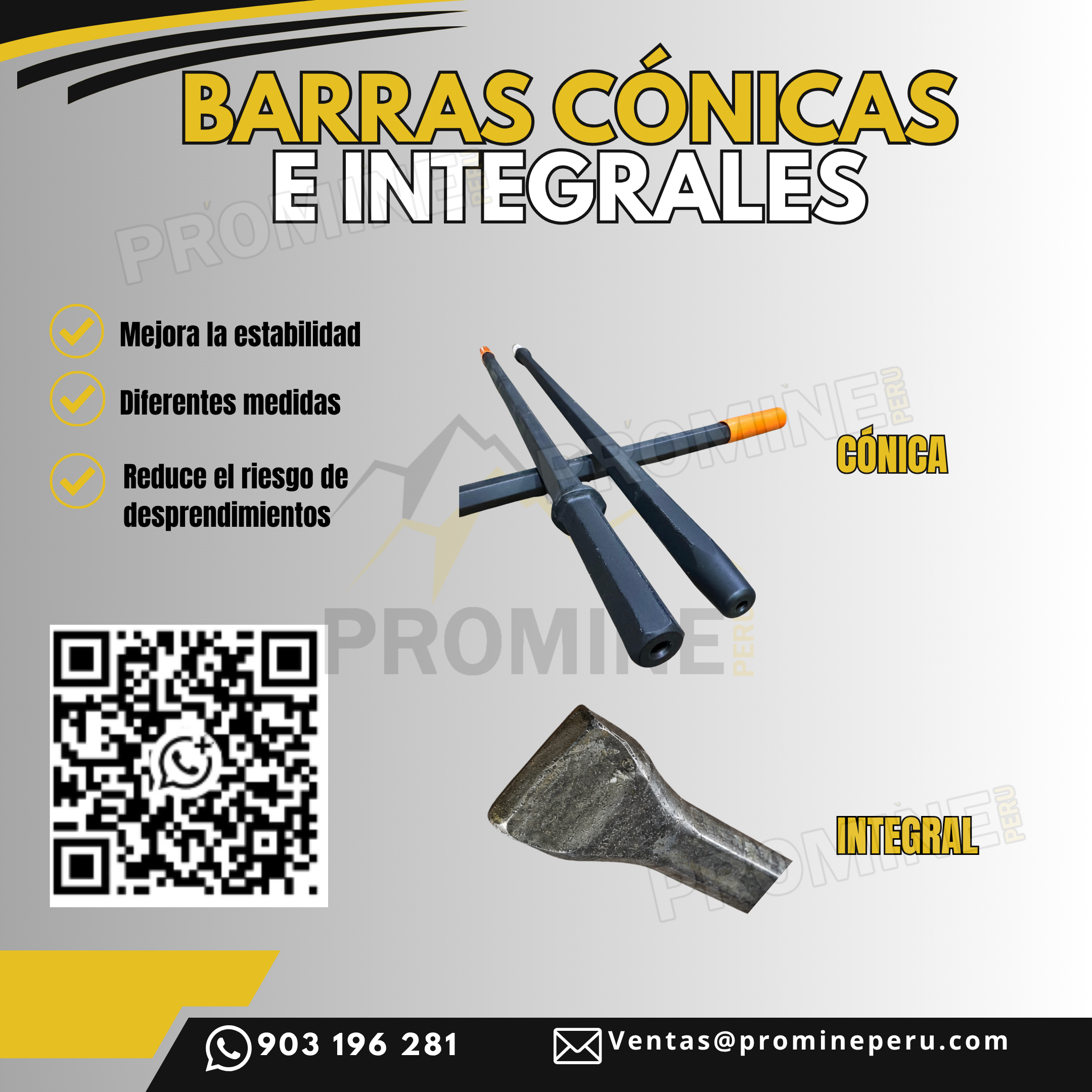 Servicio de Barras Cónicas e Integrales para Perforación