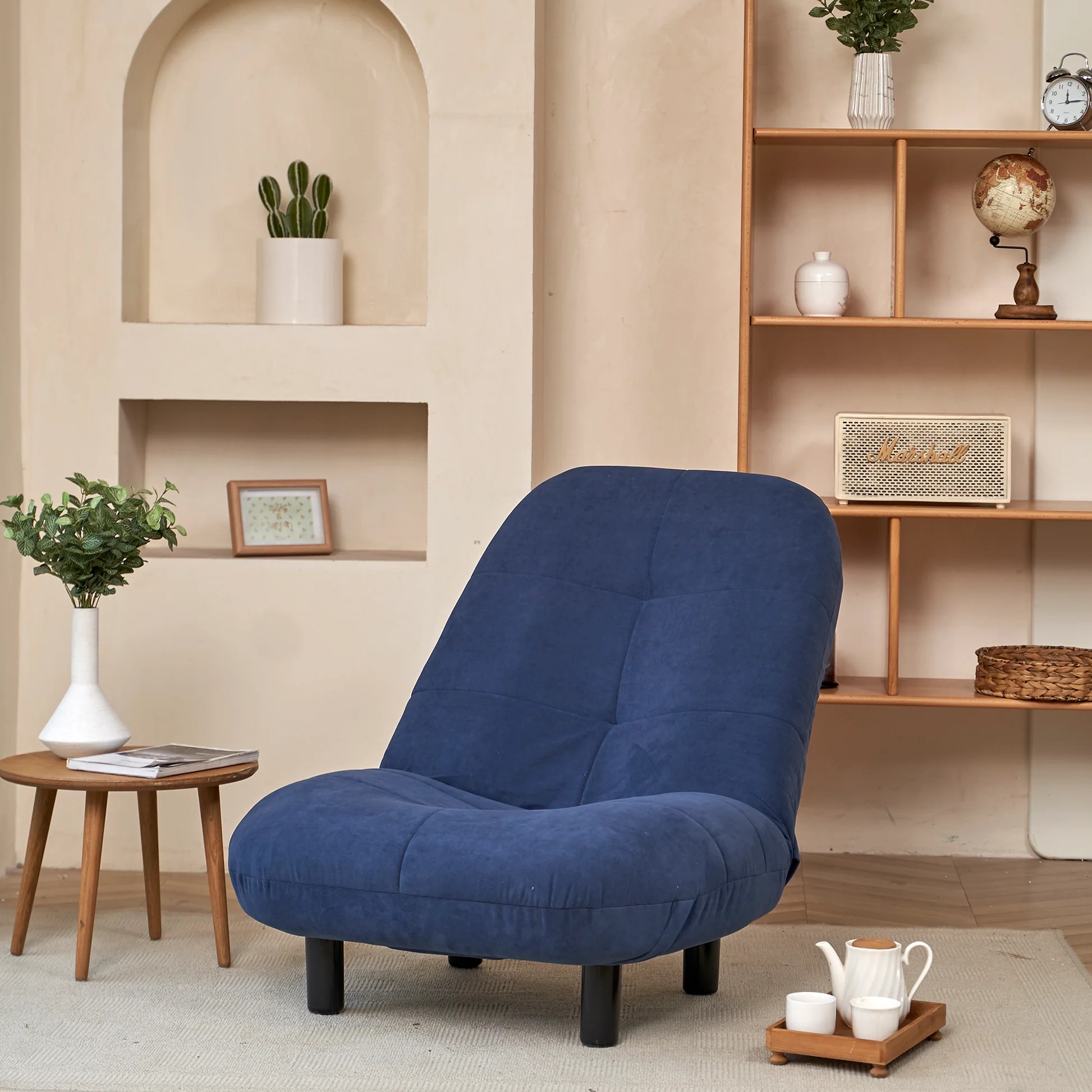 Single sofa reclining chair Japanese chair lazy sofa tatami balcony reclining chair leisure sofa adjustable chair W2446402663921227982722120