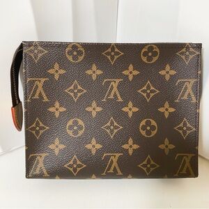 Louis Vuitton Brown and Gold Monogram Toiletry Bag