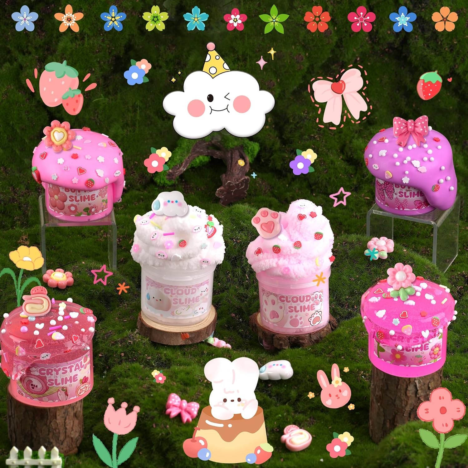 6 unidades de Slimes, Slime rosa para niños, kit de slime de nube para niñas de 8-12 años63700600126979121
