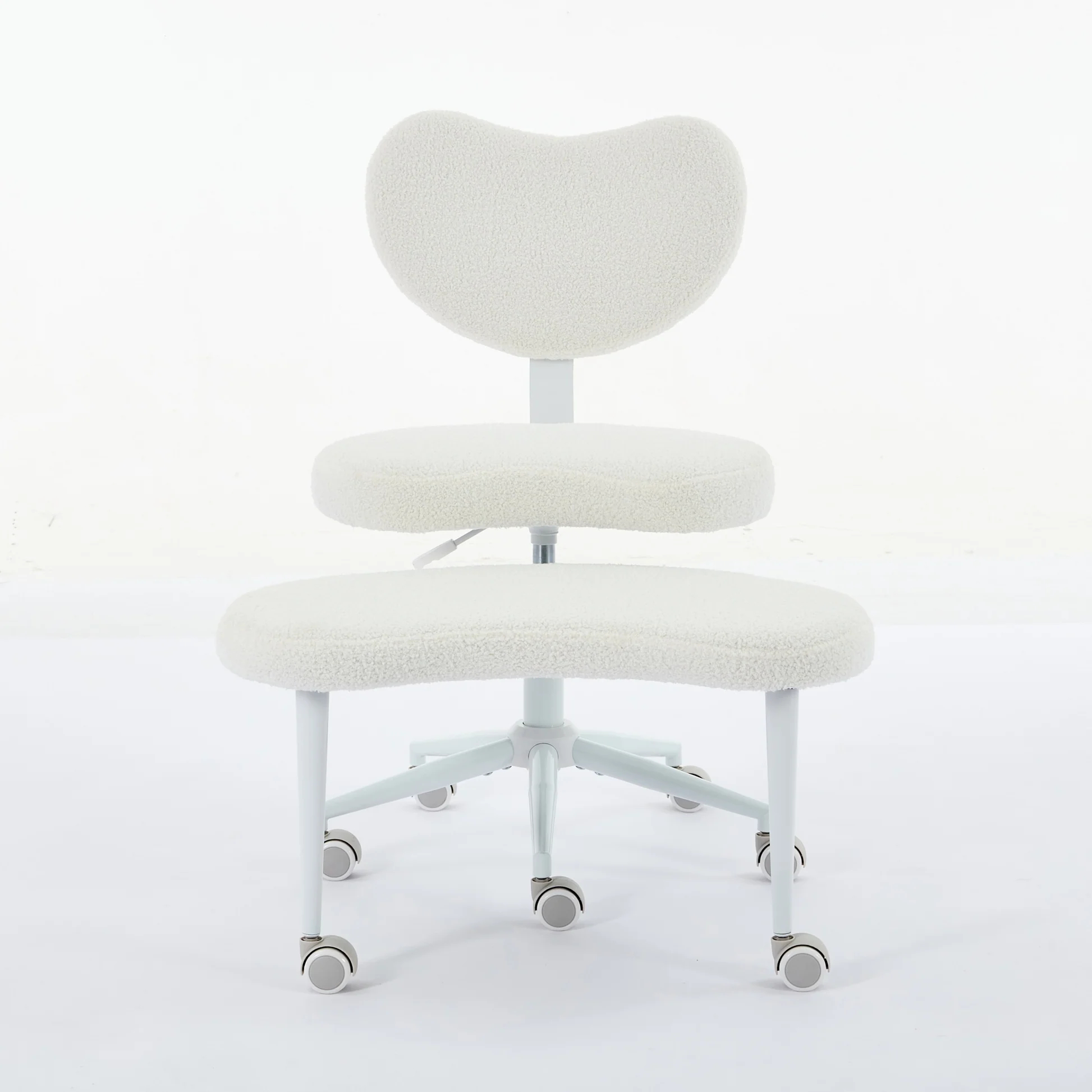 Silla de Meditación Plus, Silla con Ruedas para Sentarse con las Piernas Cruzadas, Silla para TDAH, Silla de Escritorio Criss Cross con Soporte Lumbar y Taburete Ajustable, Diseño Flexible para Personas Inquietas, Marfil W1143P31494263876870926593121