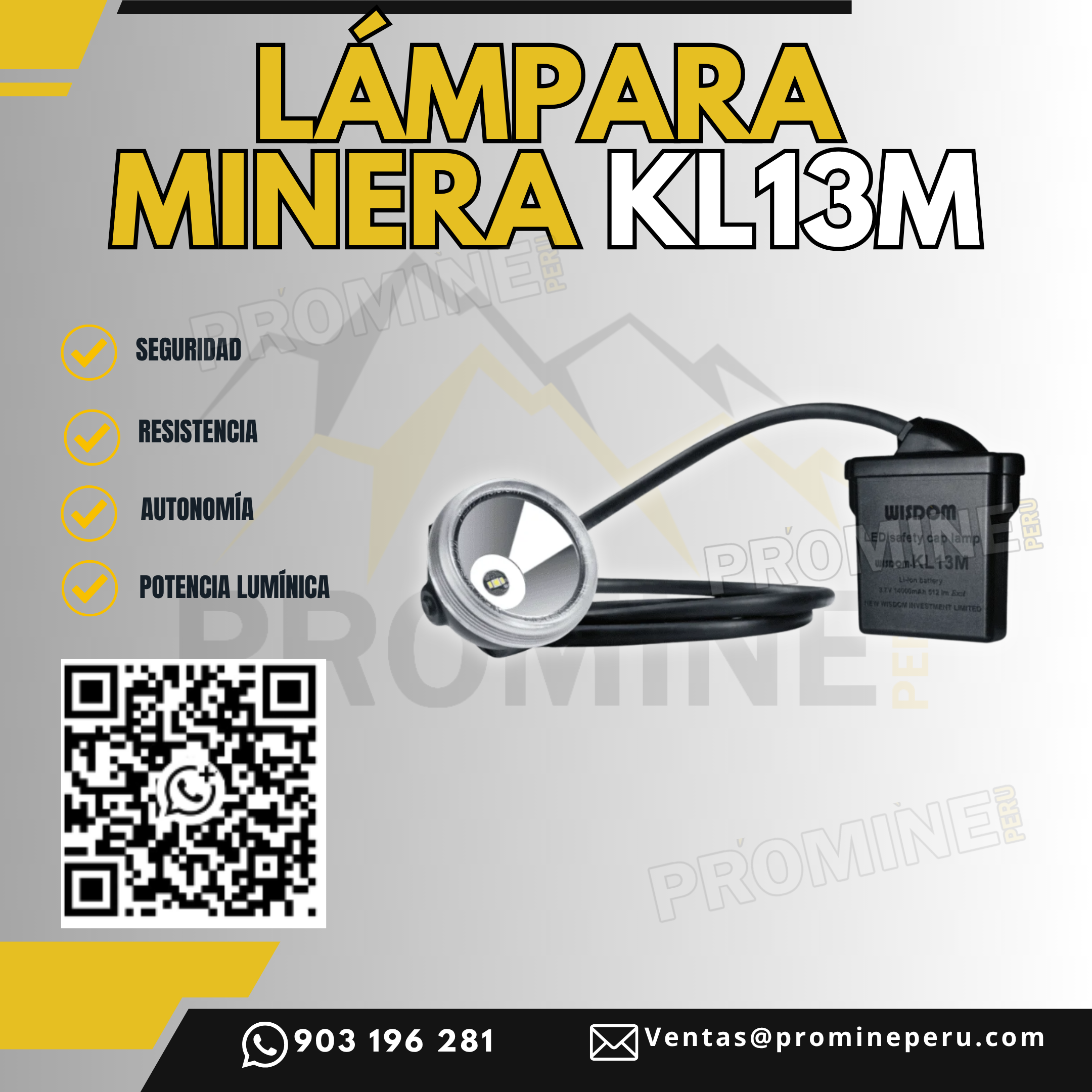 Proveer Servicio de Lámpara Minera LED KL13M Profesional