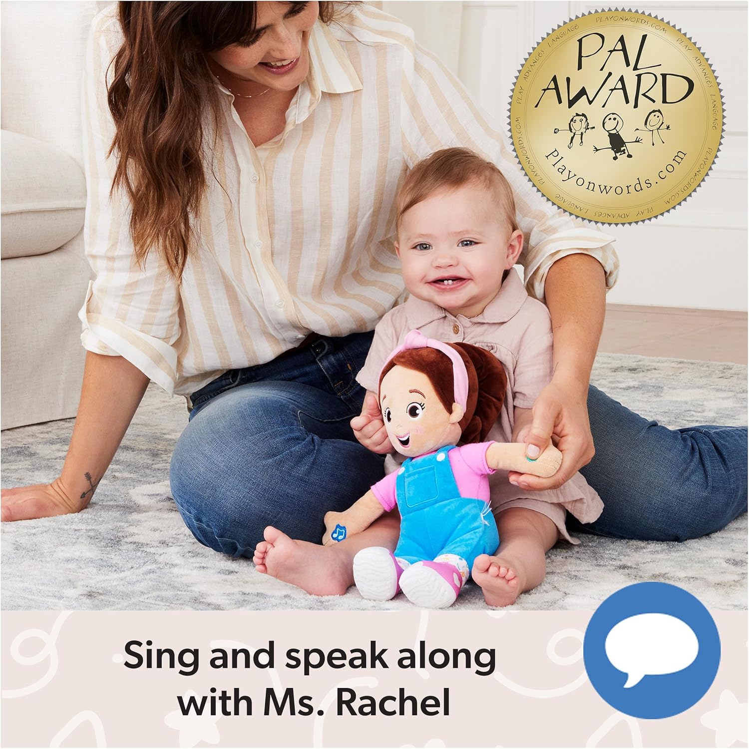 Ms. Rachel Speak & Sing Doll 16” Tall Interactive Toy with 4 Songs & 16+ Phrases, Toddler Toys for Girls & Boys Ages 6 Months to 3+ Years（Open Box）63678495253761122