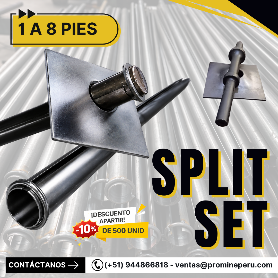 Servicio de Suministro de Pernos Split Set de 1 a 8 Pies