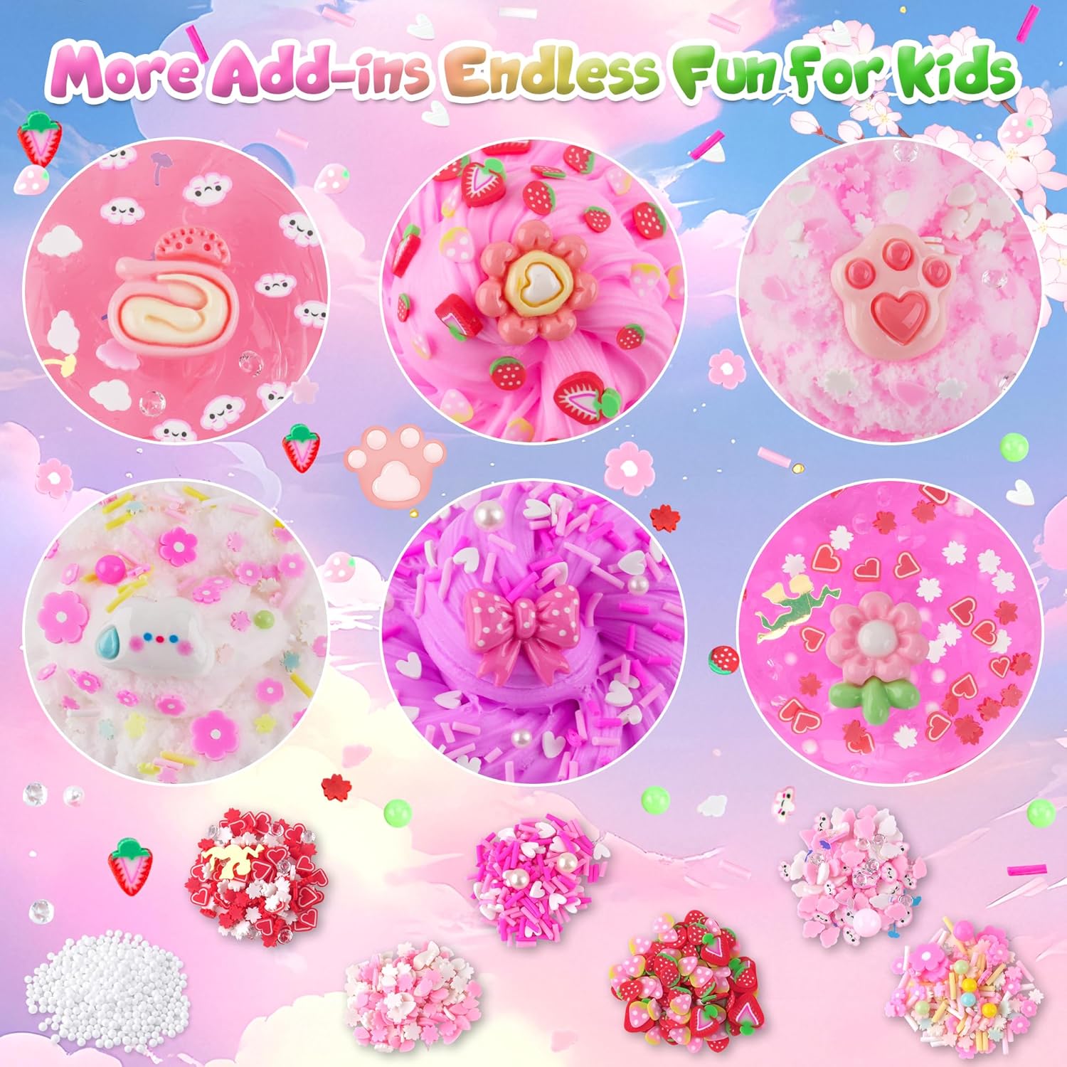 6 Pack Slimes Pink Slime Kids, Cloud Slime kit for Girls Ages 8-1263700600126979123
