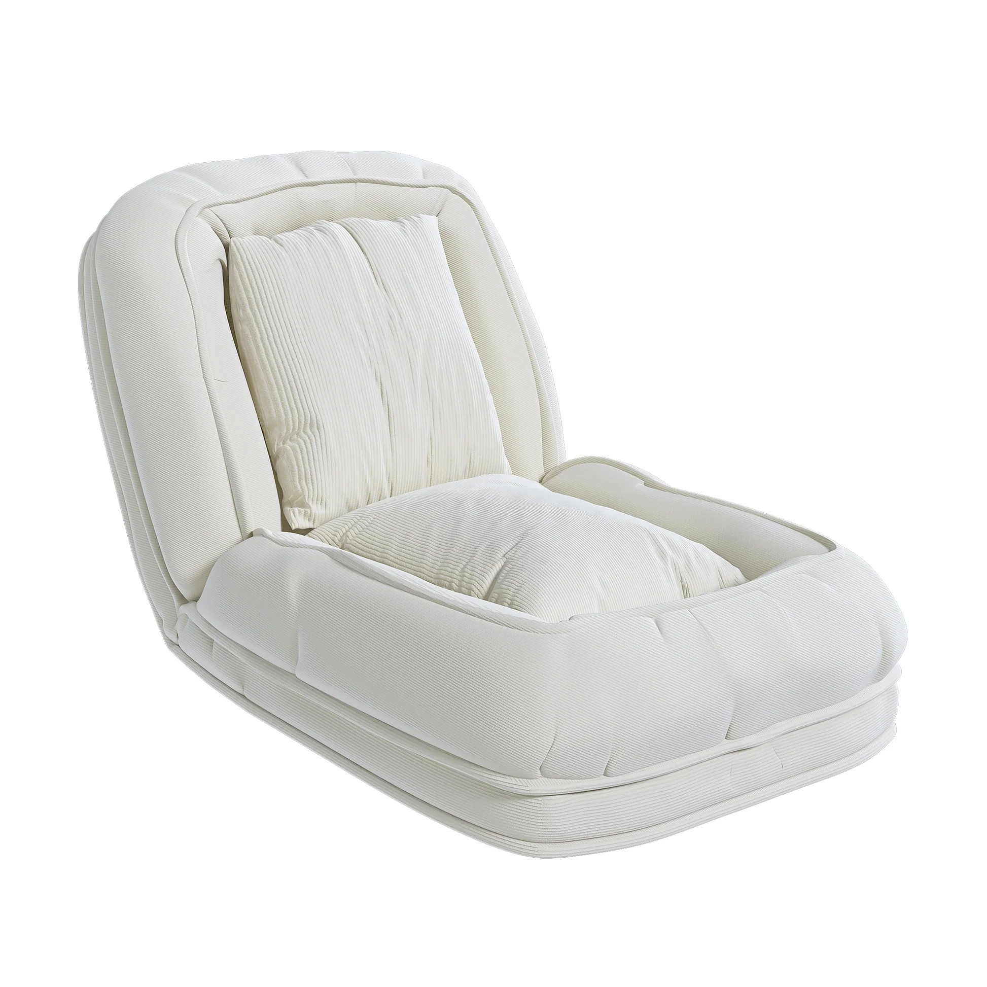 Upholstered Human Dog Bed for Adults and Pets, Foldable Lazy Sofa Bed with 5 Adjustable Positions, Off White Corduroy, 69.29 x 37.40 x 10.24 inches P32422763921092711426120